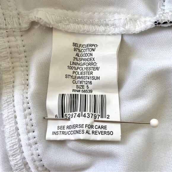 Strapless A-line black & white floral mini dress. Juniors size 5 - Picture 7 of 9